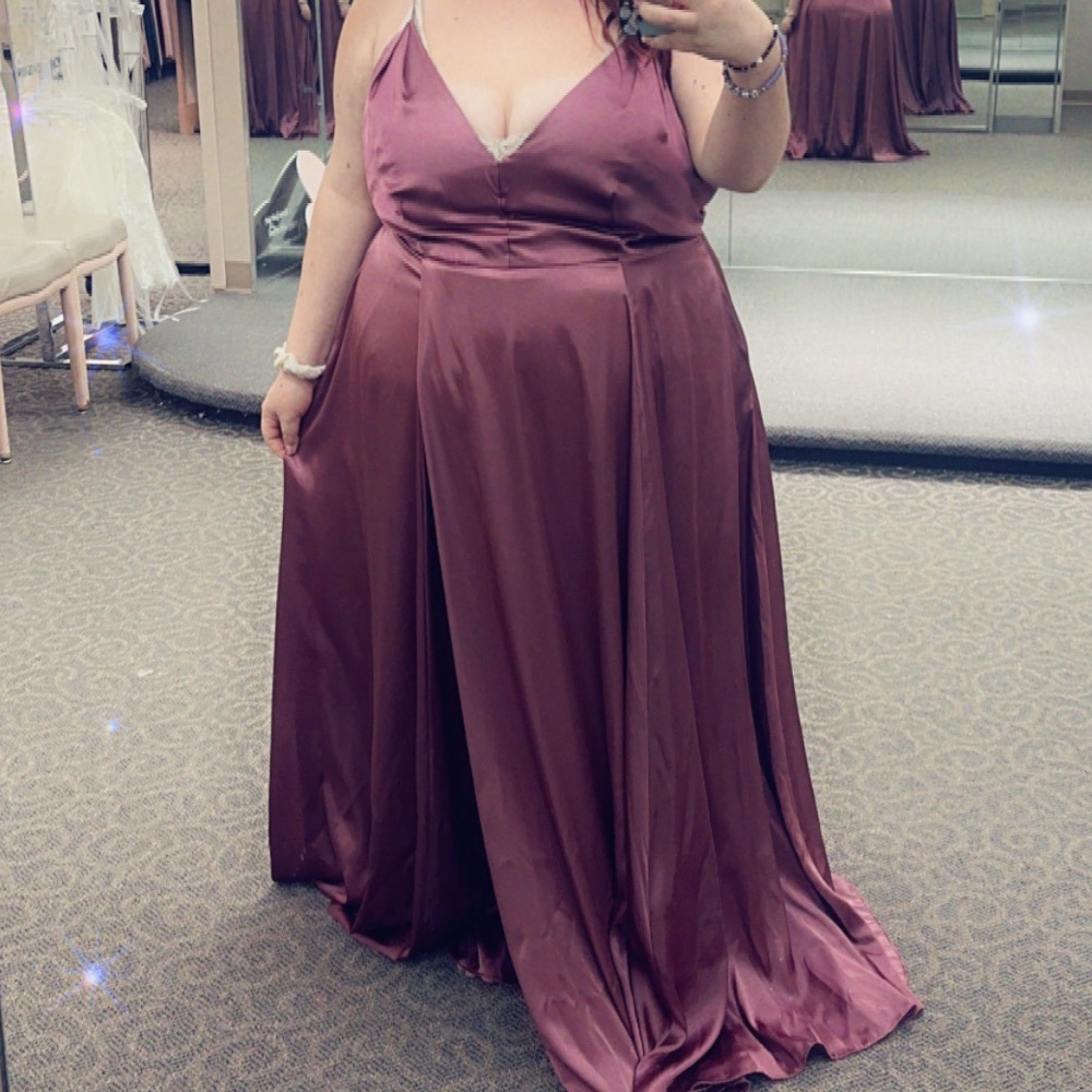 Elegant Chianti Charmeuse Bridesmaids Dress